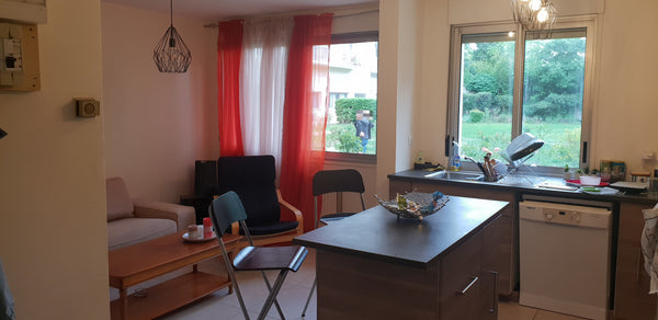 Confortable Trois pièces en Rez de chaussé, avec vue sur le jardin fleuri de la  Chavanoz, France Appartement  Cosy de 3 pieces  à Monplaisir Entire rental unit vacation rental 43618162