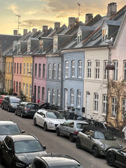 On the corner of amazing and quiet colourful Olufsvej and the busy Østerbrogade  Copenhagen, Denmark Charming 2-bedroom apartment with balcony-Østerbro Entire condo vacation rental 639131852379404204