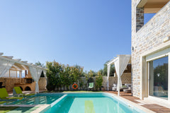 Green Mare is a two-storey 240 sqm semi detached villa greek design exterior mee Rethimnon, Greece Private Pool, Accessible with  2km to the Beach! Entire villa vacation rental 6978543