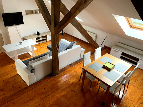 Explore Prague from a cozy and spacious rooftop two-floor studio with newly reco Prague, Czechia Cozy modern two-floor central rooftop studio Entire rental unit vacation rental 44388233