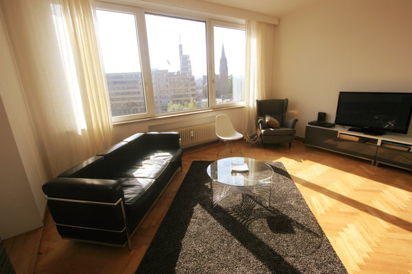 A bright and spacious 2BDR apartment in a '50s building in the Flagey square, wi Brussels, Belgium Flagey bright charming 2 bedroom apt with a view! Entire condo vacation rental 1591834