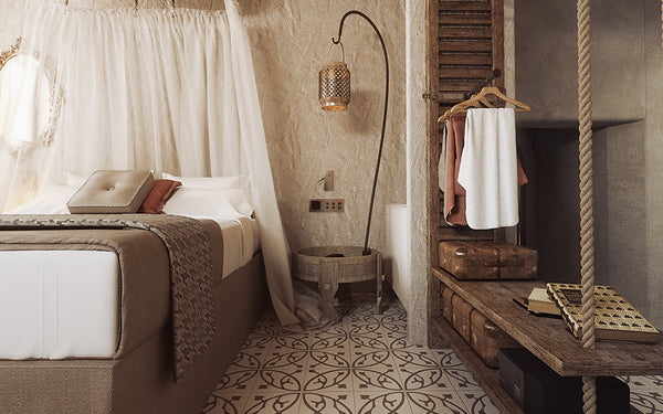 Elafos is a private room with a fireplace located on the ground floor of Elakati  Elakati Disability Friendly Room in Rhodes Town Room in boutique hotel vacation rental 32228428