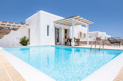 Villa "Aegean Blue" is located on a small hillside overlooking Kalafatis beach.  Mikonos, Greece Villa Aegean Blue by LLB Villas | Beach in 500m. Entire villa vacation rental 50266106