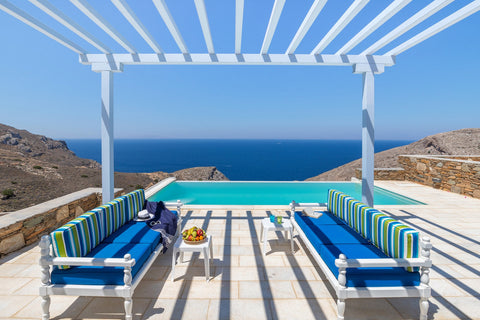 Built in the private elite project Cavo Fregada Syros above the historic Agios S Athens, Greece Villa Baby Blue Entire villa vacation rental 53875876