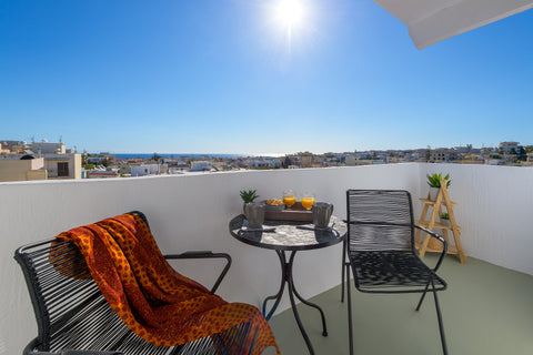 *****Start your day with breakfast al-fresco on the sunny balcony featuring unob Rhodes, Greece NEW: White Perla Suite: Top Views,Min. to Old Town Entire rental unit vacation rental 45945174