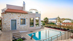 Located in Stalos Villa Kleanthi offers 4 bedrooms, 3 bathrooms for each of its  Chania, Greece Superior Villa Kleanthi, pool, playground, 4BD,3BR Entire villa vacation rental 52313046