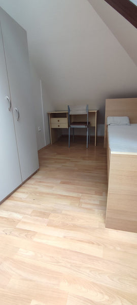 Nabízím na pronájem na pár dní pokoj 17m2. <br />V pokoji je skříň, stůl se židl  Podkrovní byt s Balkonem. Volný neprůchozí pokoj. Private room in rental unit vacation rental 633779173705798052