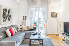 Cook breakfast in a cozy kitchen and dine on a charming balcony overlooking the  East Attica Regional Unit, Greece Koukaki Apartment with a Sunny Balcony, near the Acropolis Entire rental unit vacation rental 24484273