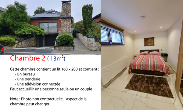 Quartier résidentiel très calme avec facilité de transport (Métro à 1,5 km, bus   Chambre 2 haut de gamme, lit Queen size Private room in bed and breakfast vacation rental 51402118