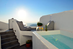 Spacious room, (60sqm) with External jacuzzi and view at the volcano and the bea Imerovigli, Greece Cave Luxury Suite with Hot Tub and Caldera view Entire villa vacation rental 19757034