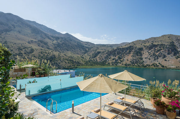 The Bluefairy villas stand next to each other though there are wooden partitions Crete, Greece Villa Rea-Bluefairy Villas with lake and sea views Entire villa vacation rental 30548336