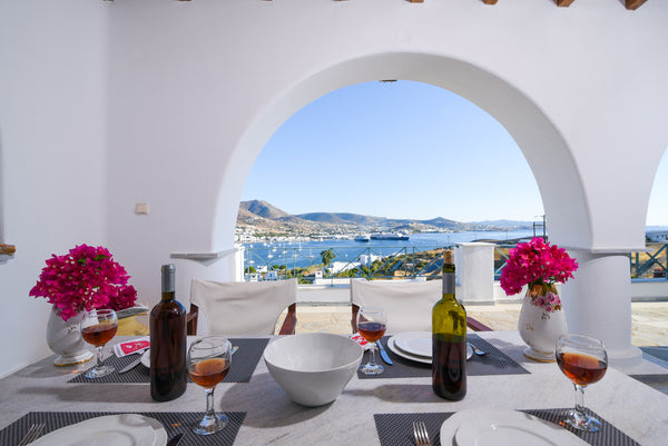 If you want to relax in a tranquil place with a breathtaking view of Parikia and Krotiri, Greece Villa Eleni's seagulls  with open view Parikia Cycladic home vacation rental 20120135