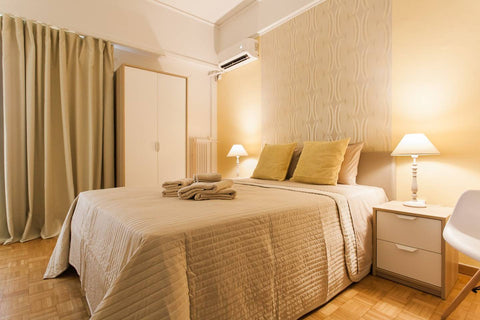 A clean beautiful PRIVATE double BEDROOM in shared self service apartment. 15 mi Athens, Greece Museum of Modern Art Private Double Room in shared apartment next to Metro SF5 Private room in rental unit vacation rental 19664404