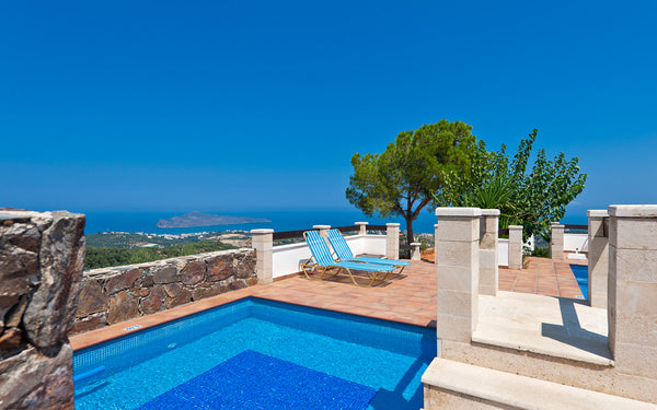 Villa Georgokastelo is a lovely, picturesque (like castle), 4-bedroom villa (wit Chania, Greece Villa Georgokastelo, 4 BD, top hill, private pool Cycladic home vacation rental 8136320