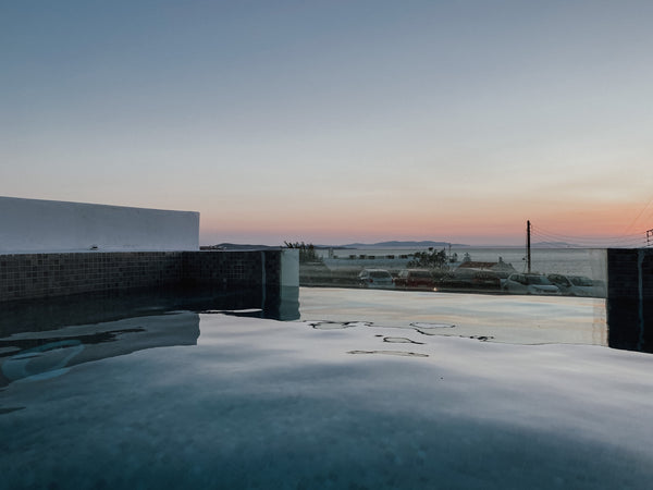 Opening to a big terrace which overlooks Mykonos Town and sea, our accommodation Greece Eternal Suites with Private Pool #1 Room in aparthotel vacation rental 24811396
