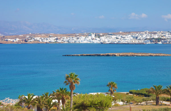 Traditional Cycladic architecture, stunning sea view,  overlooking the famous ba Athens, Greece Paros Naoussa 