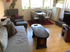Cozy living room(18 squaremeters) with sleeping-couch(opens up as doublebed), be Copenhagen, Denmark Cozy private room near metro Private room in rental unit vacation rental 21584294