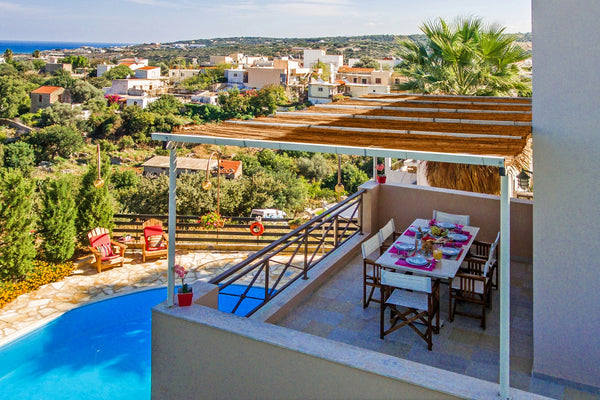 This is an amazing,  modern villa with 4 bedrooms, 2 bathrooms, a wc, built on a Rethimnon, Greece New beautiful artistic  villa! 1km to the beach! Entire home vacation rental 6817453