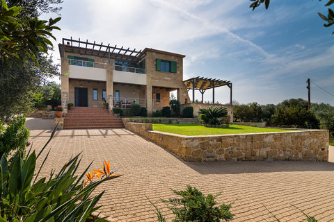 All stone-wood traditional building, w Cretan decoration, in olive trees. Excell Chania, Greece Selene, stone villa in Gerani Platanias Crete. Entire villa vacation rental 23407218