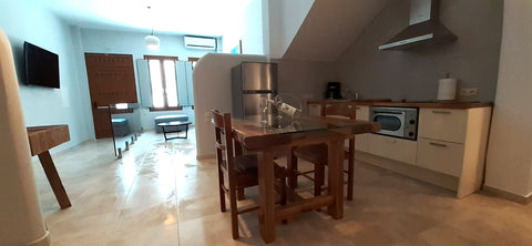 Down Town suite is a spacious 60 sq.m. suite in the heart of Korthi Bay elegantl Greece Andros 4 All Seasons - Down town suite Entire rental unit vacation rental 46119094