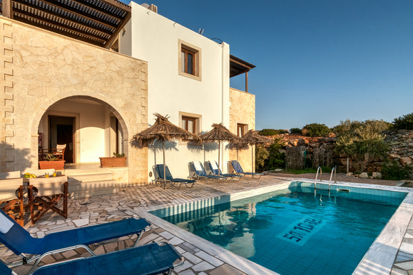 The holiday rental Villa is located on the hillside above the sea only 5min walk Chania, Greece Sea View  Villa with PRVT Pool, Makrigialos, Crete Entire home vacation rental 17539878