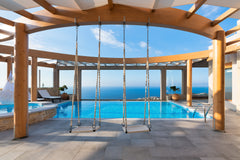Sparkling new villa of 300sq.m on 8000sq.m.fenced property on a beautiful hill w Heraklion, Greece Villa "Bluekey",unique view, heated pool,Iraklion Entire villa vacation rental 9873936