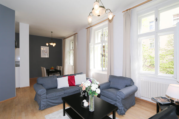 Fully furnished two bedroom apartment, situated on the 2nd floor in a well maint Mníšek pod Brdy, Czechia Belgicka 3, # 5 Entire rental unit vacation rental 30224935
