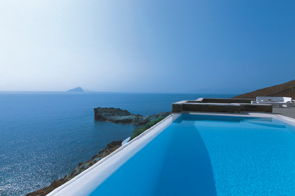 Seaside villa with private, infinity, sea-water pool and a breathtaking view of  Athens, Greece The Aegean before your very eyes! Cycladic home vacation rental 5634446