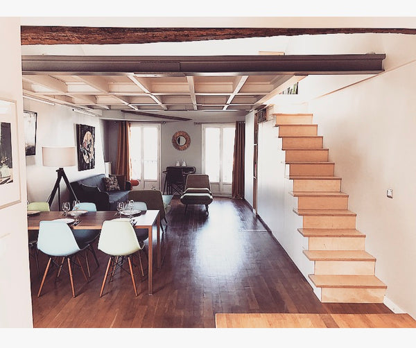 Nice loft type apartment with double exposure, and balcony terrace overlooking a Paris, France Loft rue de la lune Entire rental unit vacation rental 19945950