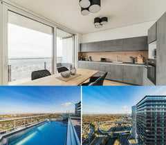 Experience Vienna from a view you've never seen before in our Diamondview-Apartm  Luxury Apartment No.2 - Rooftop Pool - 24th floor Entire rental unit vacation rental 54027368