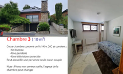 Quartier résidentiel très calme avec facilité de transport (Métro à 1,5 km, plus  Chambre 3, Haut de gamme, lit double 140x200 cm Private room in bed and breakfast vacation rental 51401826