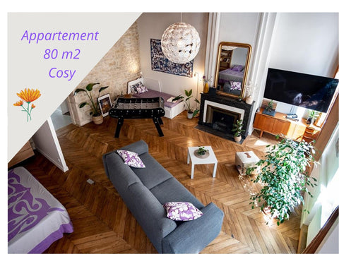 Appartement de standing de 80 m2 entièrement refait à neuf en 2020 par un archit Lyon, France Authentique  & confortable Canut Lyonnais de 80 m2 Entire rental unit vacation rental 43878291