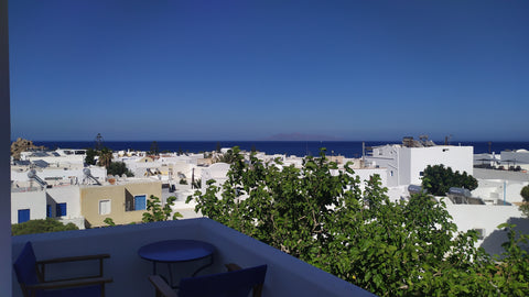 My place has a view from its own private balcony at the wonderful Aegean and it' Greece A private apartment with panoramic view of kamari Private room in rental unit vacation rental 49784564