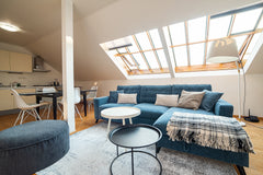 Renovated apartment with lift and 110m2 is located on the 4th and 5th floor and  Prague, Czechia Spacious Duplex with terrace Entire loft vacation rental 36291203