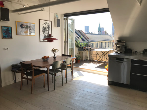 The apartment has a large bright kitchen room with dining area, which opens up t Copenhagen, Denmark Sunny loft apartment in trendy Vesterbro Entire condo vacation rental 649957705381338340