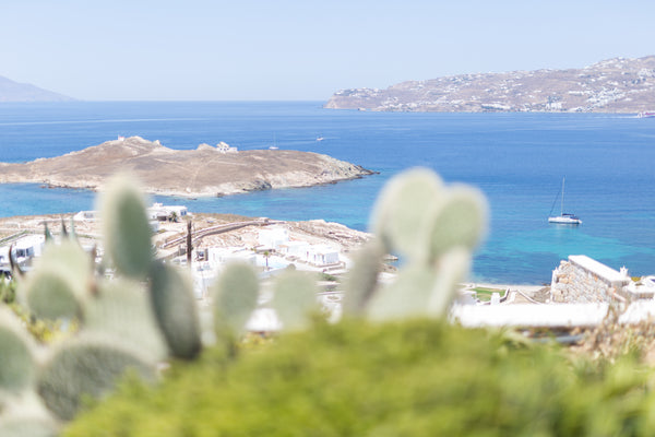 New room with amazing view of Aegean Sea and Mykonos town . The location is at K Greece Aegean View 2 Entire condo vacation rental 20611442