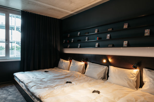 At home do you get in trouble for spending too much time gaming? Well, hello! In  Game City Bude Room in hotel vacation rental 47465415