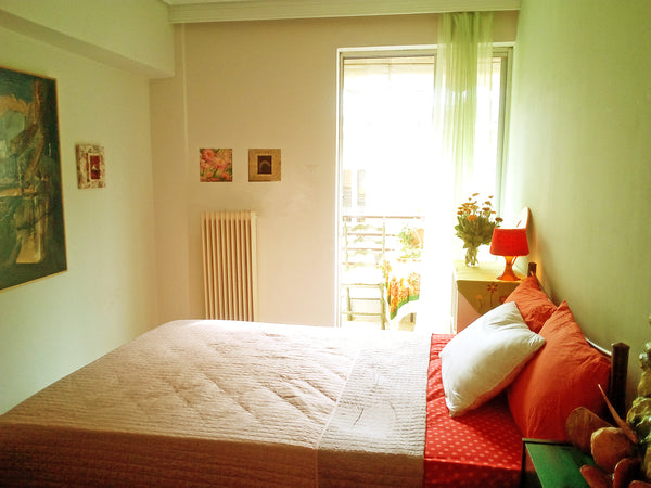 The apartment is shared with one private room. It is located in Gizi, a quiet ne Athens, Attica, Greece cozy and artistic room Private room in rental unit vacation rental 28981879