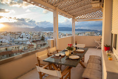 Enjoy Heraklion city in this cozy renovated apartment.During your vacation in He Heraklion, Greece Luxury sea view city apartment Entire rental unit vacation rental 12180454