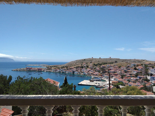 The house at the top of the hill. It is basically two autonomous apartments comp Greece Villa Thea Halki Entire home vacation rental 19632903