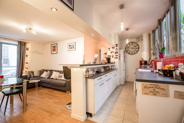 My apartment is located in a quiet street and well-secured building.<br />I have Paris, France Charming loft with terasse - Marais Entire rental unit vacation rental 9903123