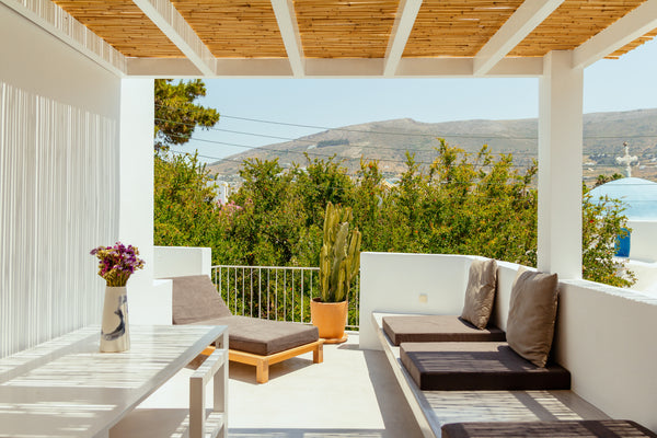 This cosy little Cycladic authentic and modern house, provides a living area of  Paros, Greece Rooftop House in the old town of Parikia Cycladic home vacation rental 43920087