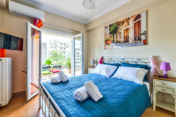 Our fully equipped apartment (with terrace) is located in a quite, safe and frie Athens, Greece Electra's Guesthouse-Colorful 2 bedroom apartment Entire rental unit vacation rental 26976562