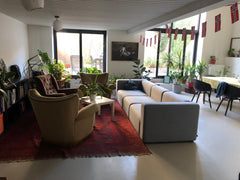 Peaceful room with a private bathroom. The building is an ex-glass factory renov Brussels, Belgium Private room in a modern loft apartment Private room in loft vacation rental 689735292807277232