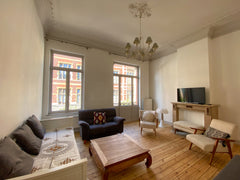 Hi,  we are Pierre & Marie, music teachers and fan of design :) ! <br /><br />Ou Brussels, Belgium Beautiful maison de maître with 3 bedrooms Private room in townhouse vacation rental 699592165796217143