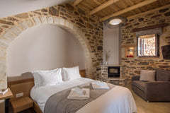 TheTraditional apartment consisted of stone walls, has big double bed and a sitt Rethimnon, Greece Traditional apartment with fireplace Entire condo vacation rental 7611221