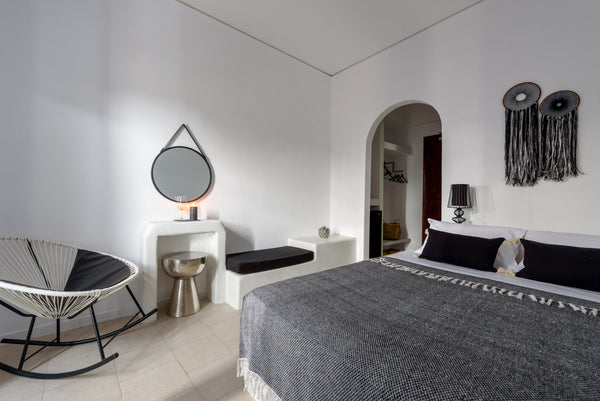 Traditional accommodation in Santorini-Perissa. We located near at the famous Bl Thera, Greece Aegeeis - Veranda garden view Room in hotel vacation rental 18266614