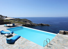 The villa is situated on the cliffs in front of the sea with a magnificent view   Villa at Melissaki, Kea Island Entire villa vacation rental 12465137