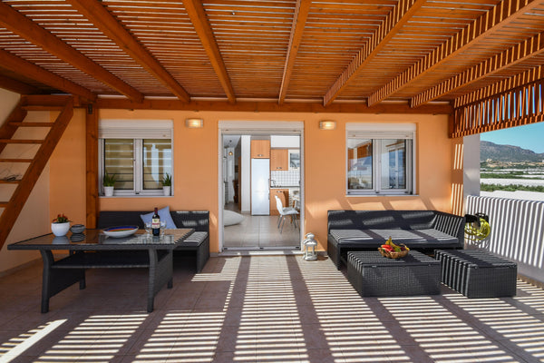 Spacious flat for 4-6 people, with large balcony and amazing view of the village Greece Modern 2bedroom flat with spacious balcony Entire rental unit vacation rental 35911379