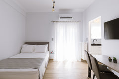 Stylish, minimal and bright, newly renovated, 3rd floor apartment (30sqm) with o GR Minimal apartment in the shadow of the Acropolis Entire rental unit vacation rental 39497594